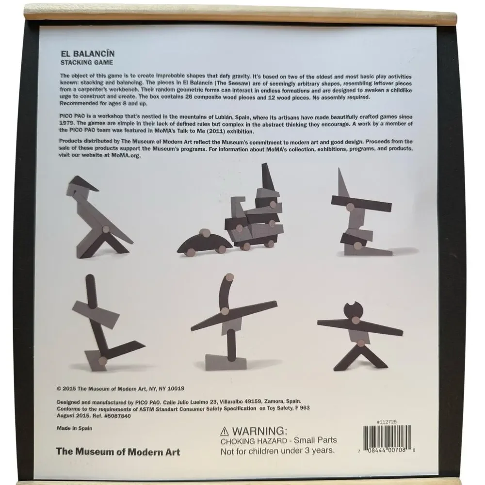 MoMA El Balancin by Pico Pao Educational Wooden Balancing Stacking Game in Box